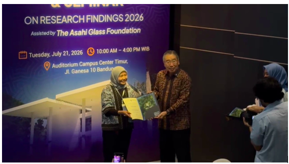 Riset Sadulur pada Grant Ceremony dan Seminar The Asahi Glass Foundation 2026 di ITB